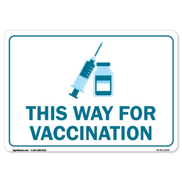 Public Safety, 48" Height, Peel And Stick Wall Graphic, 36" x 48", This Way for Vaccination